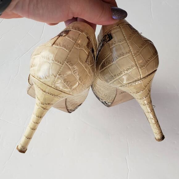 White House Black Market Isaac Peep Toe Heels Women's 7.5 Party Work Office - Picture 5 of 10